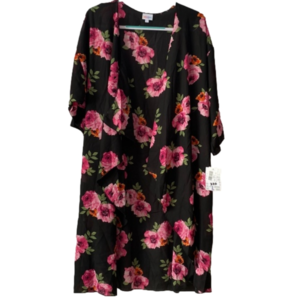 Lularoe Shirley Kimono black with floral print Size Large